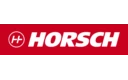 Logo HORSCH outline white on red CMYK